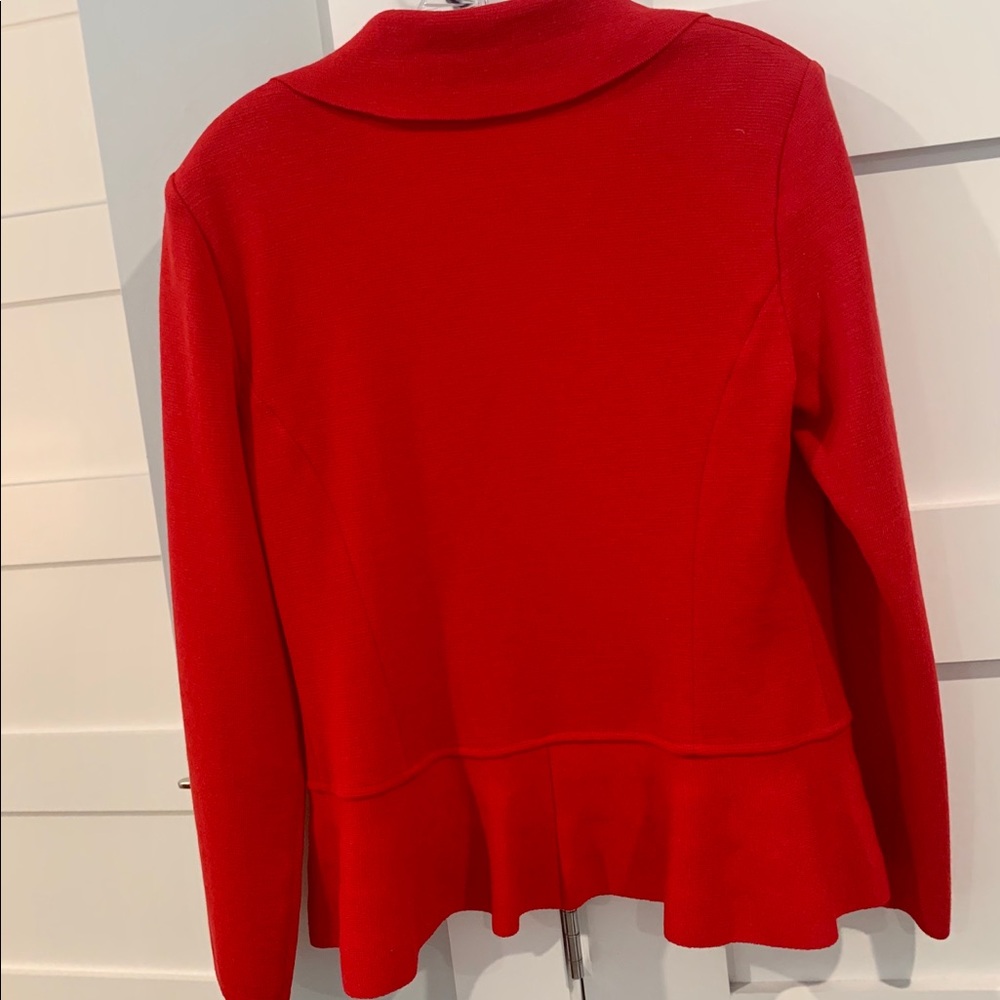 ST. JOHN  - Lady in Red! Waterfall Cardigan - Size 8 - Picture 5 of 8